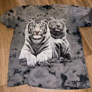 Rock Chang high definition tiger tie dye tshirt glow in the dark XL BIX Aq
